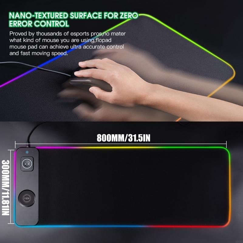 Mouse Charging Pad - ワイヤレス充電マウスパッド 31 インチ大型と 15 照明モードと滑り止めゴムベースマウスパッドデスクマット H8WD