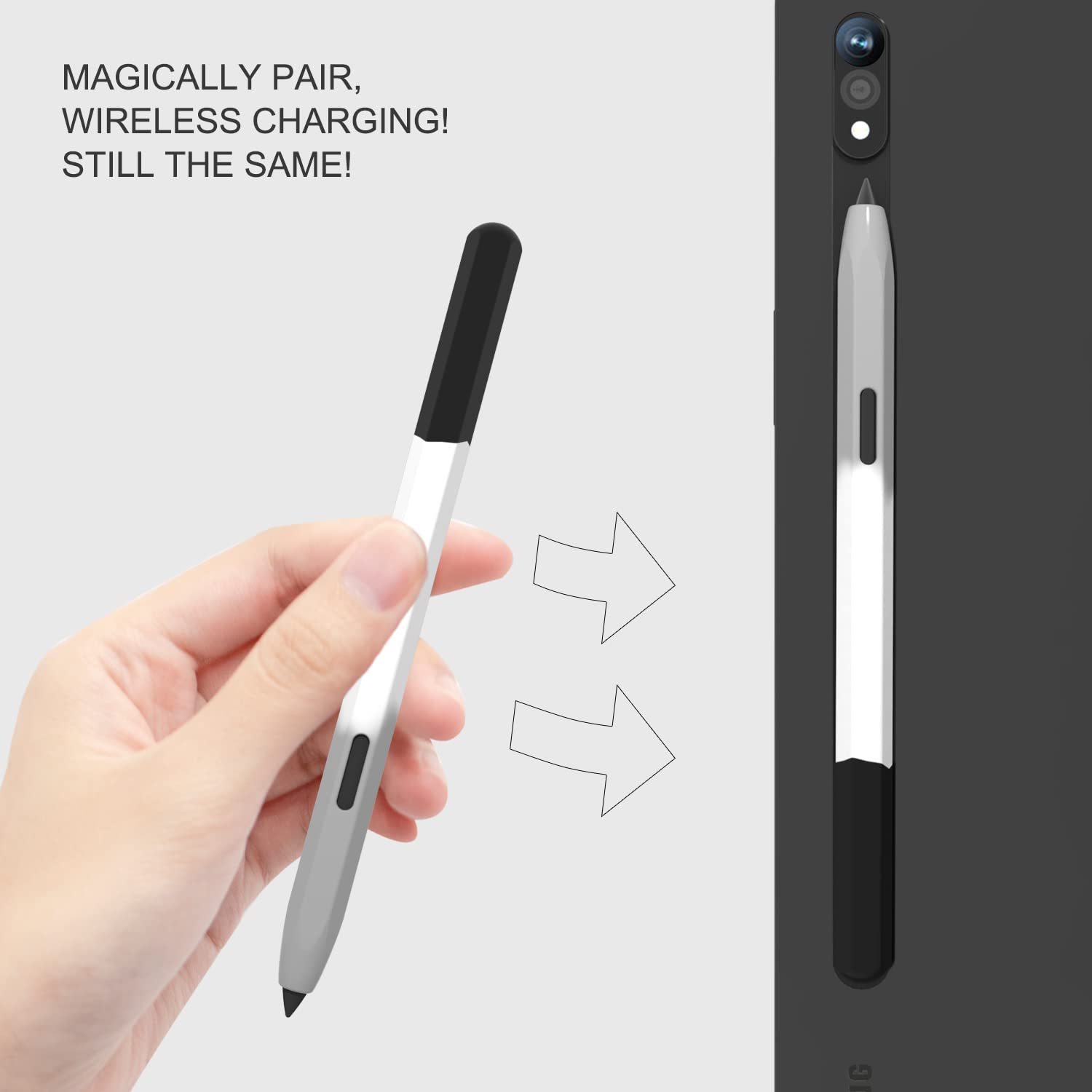 Pen Holder Magnetic - サムスンギャラクシータブs7/s7/s8/s8/s8ウルトラs6lite用シリコンケース、ペンホルダー、2つのキャップ付き保護カバー