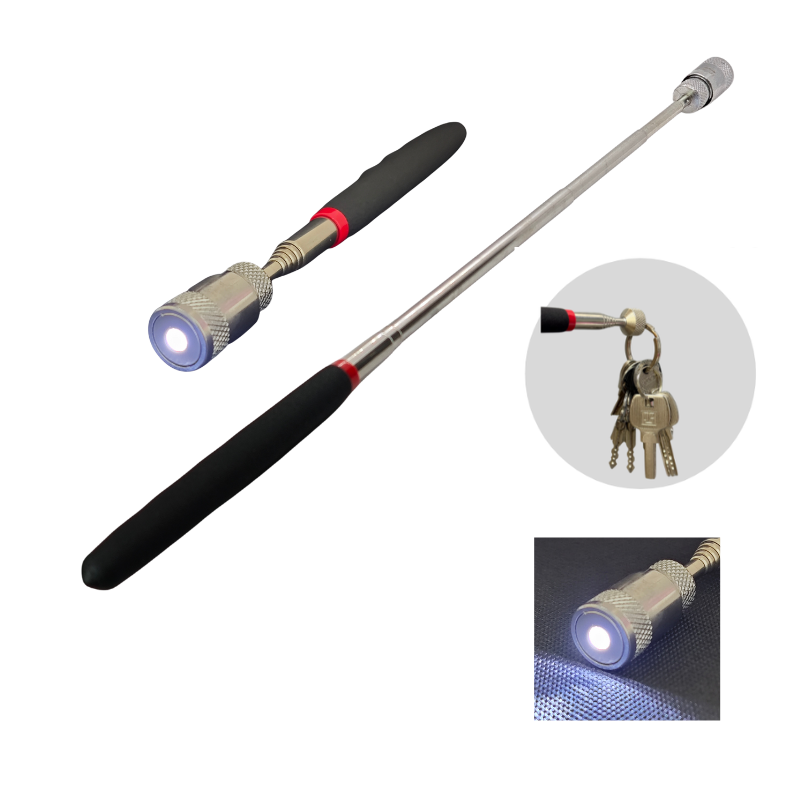 Pen Holder Magnetic - 1個入り ポータブル磁気ピックアップツール マグネットペン 伸縮式テレスコピック検査LEDトーチ マグネットロッド ネジ・ナット・ボルト拾い用