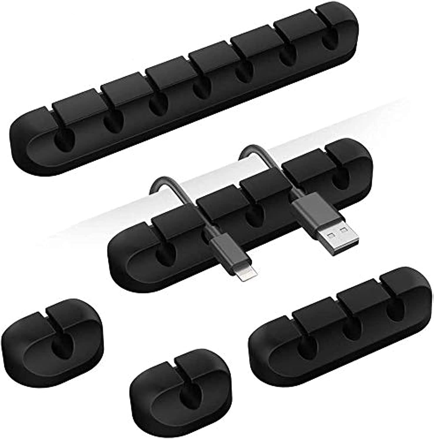 Desk Cable Clip - 粘着式ケーブルホルダーコードクリップ管理オーガナイザーデスクトップ用USB充電ケーブルナイトスタンド電源コードマウスイヤホンケーブル