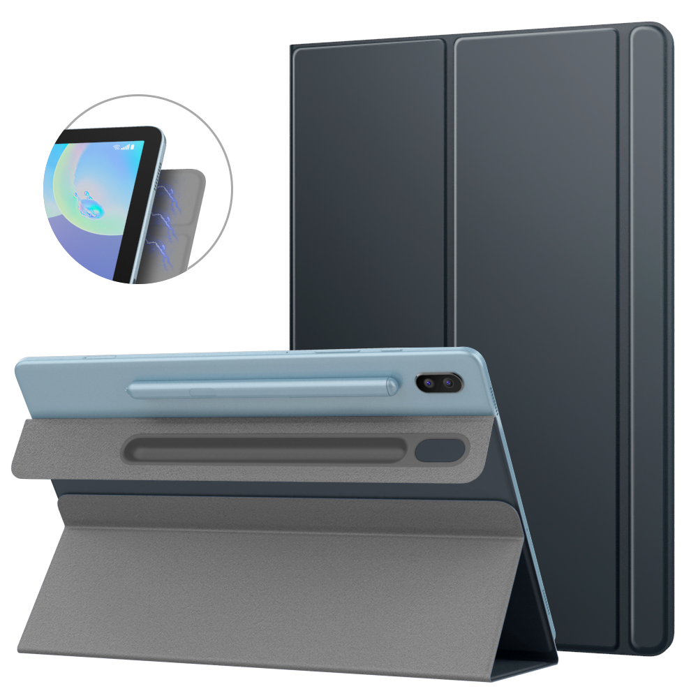 Pen Holder Magnetic - Samsung Galaxy Tab S6用ケース、超薄型磁気スタンドカバー、Galaxy Tab S6用鉛筆ホルダー付き落下防止スマートケース