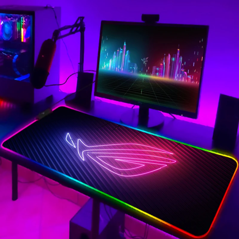 Mouse Charging Pad - RGB マウスパッドクール ROG マウスパッドゲーマーキーボードマット LED コンピュータ