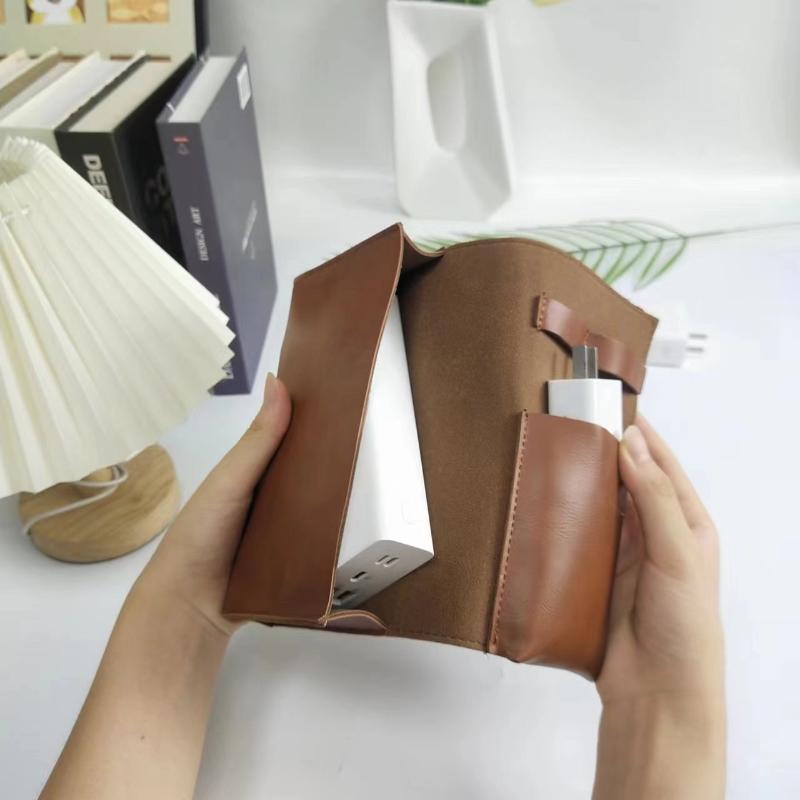Tech Accessories Storage - 1PC PU レザーマルチコンパートメントオーガナイザーポータブルテックスクールアクセサリーケースケーブル充電器ペン旅行収納ポーチ