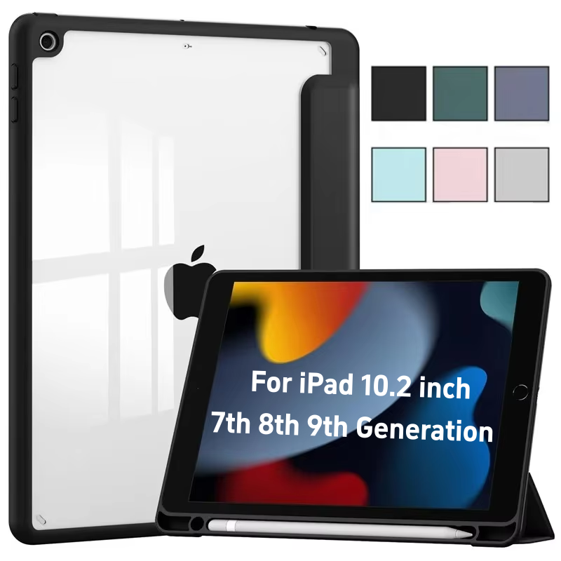 Pen Holder Magnetic - Apple iPad 10.2 第7世代、第8世代、第9世代用ケース、ペンシルホルダー付き、マグネット式スマートカバー、自動ウェイク/スリープ機能搭載、iPad 7、8、9（2019、2021）対応