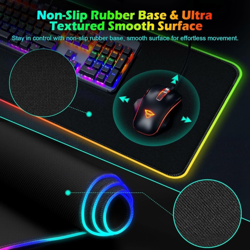 Mouse Charging Pad - 96GE LED ゲーミングマウスパッド 15 ワットワイヤレス充電ラバーベースコンピュータキーボードマットゲーム ラップトップアクセサリー用