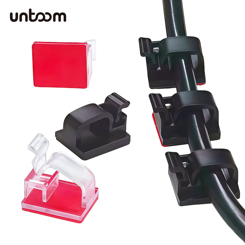 Desk Cable Clip - 20個入り 粘着式ケーブルワイヤークリップ ケーブル管理 ワイヤーオーガナイザー コードホルダー デスク下