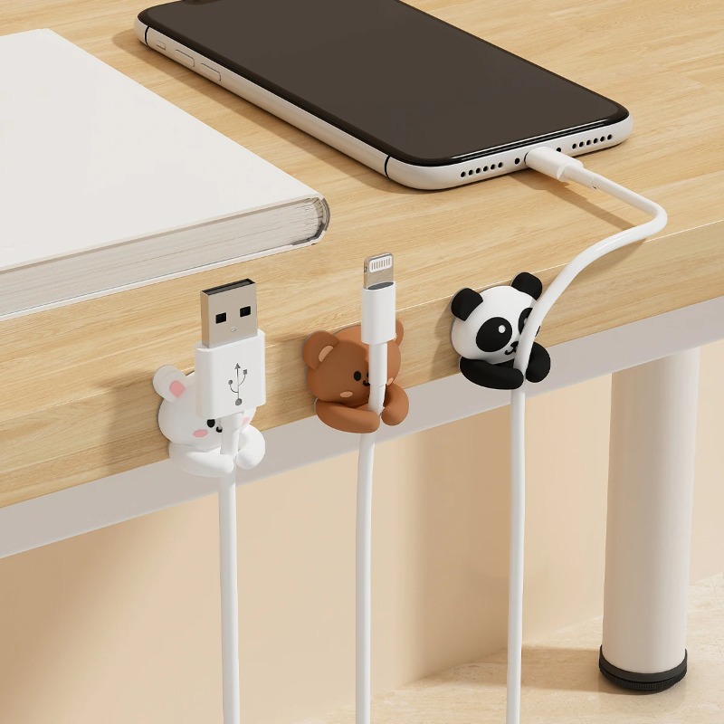 Desk Cable Clip - WORTHBUY かわいいデスクトップケーブルオーガナイザーホルダー、ワイヤークリップ、デスク用粘着式モバイルフォンデータケーブル管理ワイヤーコードホルダー