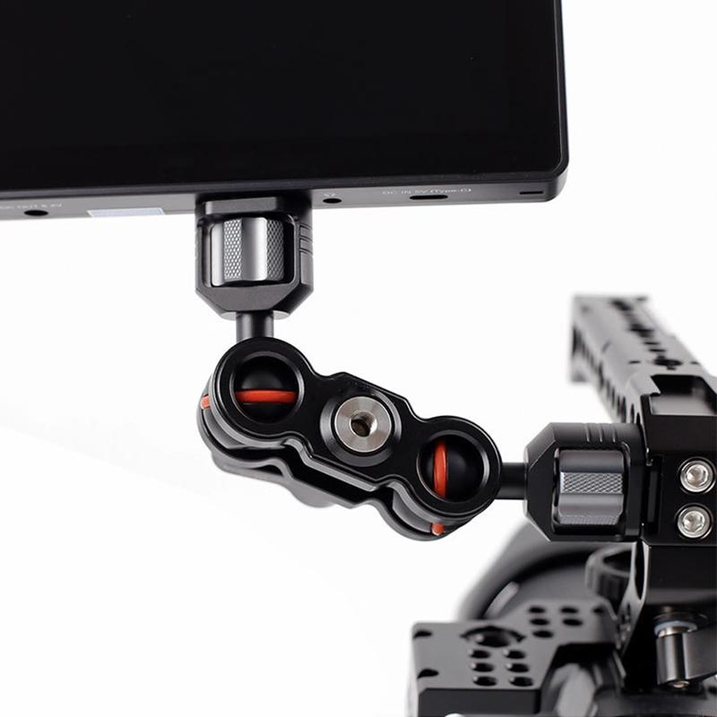 Monitor Arm Single - J78A ダブルボールヘッド付きカメラマウントブラケット、モニターライトマイクリグ用アルミニウム合金関節アーム