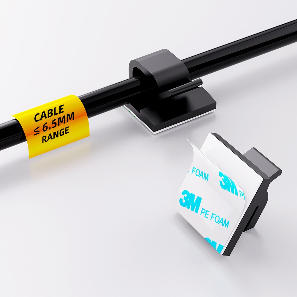 R型透明プラスチックケーブルクリップ、ワイヤーホルダー、コー - Desk Cable Clip のレビューと価格
