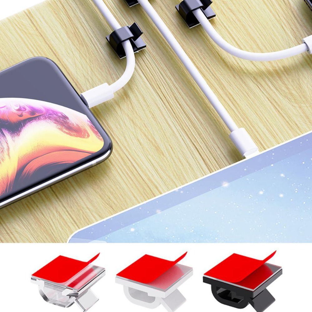 R型透明プラスチックケーブルクリップ、ワイヤーホルダー、コー - Desk Cable Clip のレビューと価格
