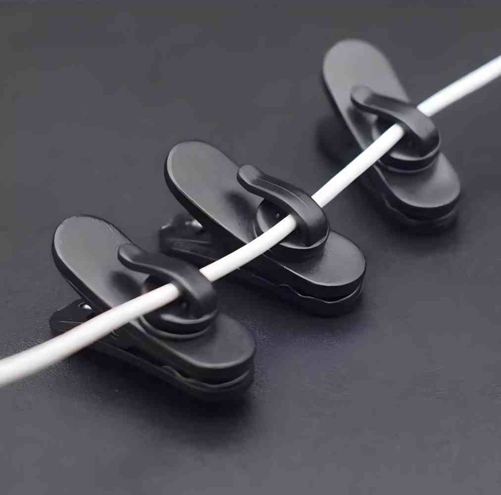 回転式イヤホンケーブルクリップ 10個 - 高密度で耐久性の - Desk Cable Clip のレビューと価格
