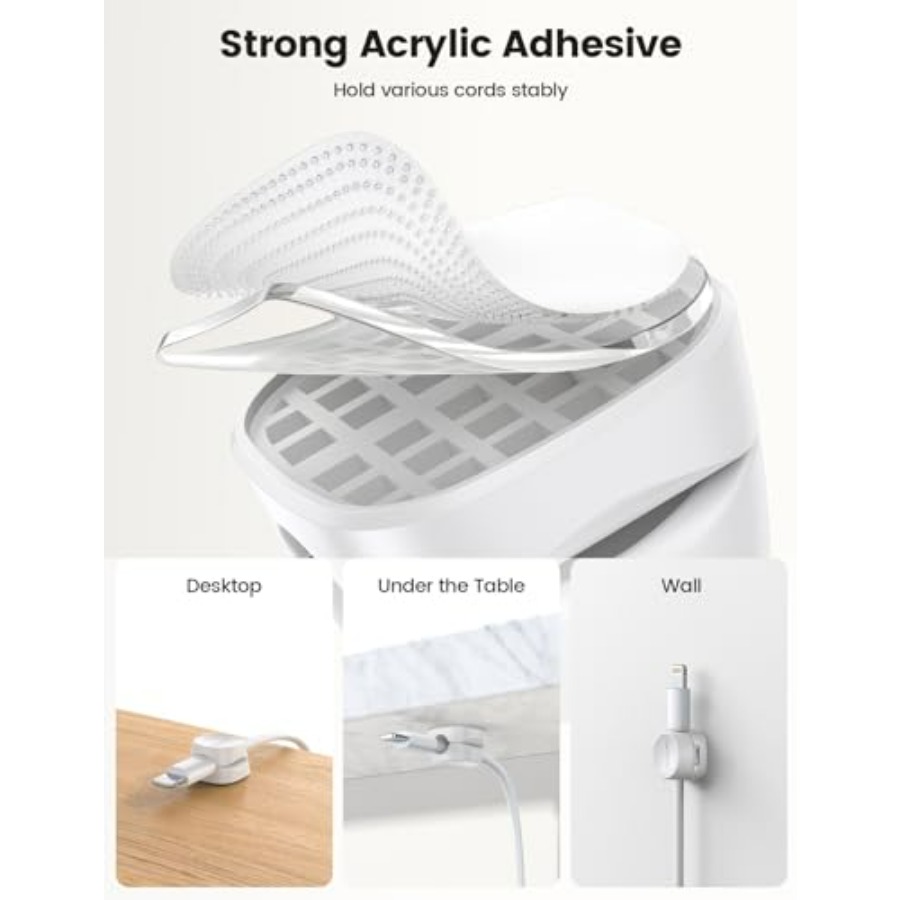 8パックコードオーガナイザー、[1sロック]スプリングケーブ - Desk Cable Clip のレビューと価格