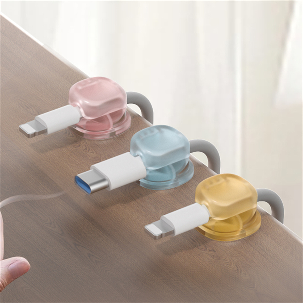 3色透明マグネット式ケーブルオーガナイザー、データケーブルホ - Desk Cable Clip のレビューと価格