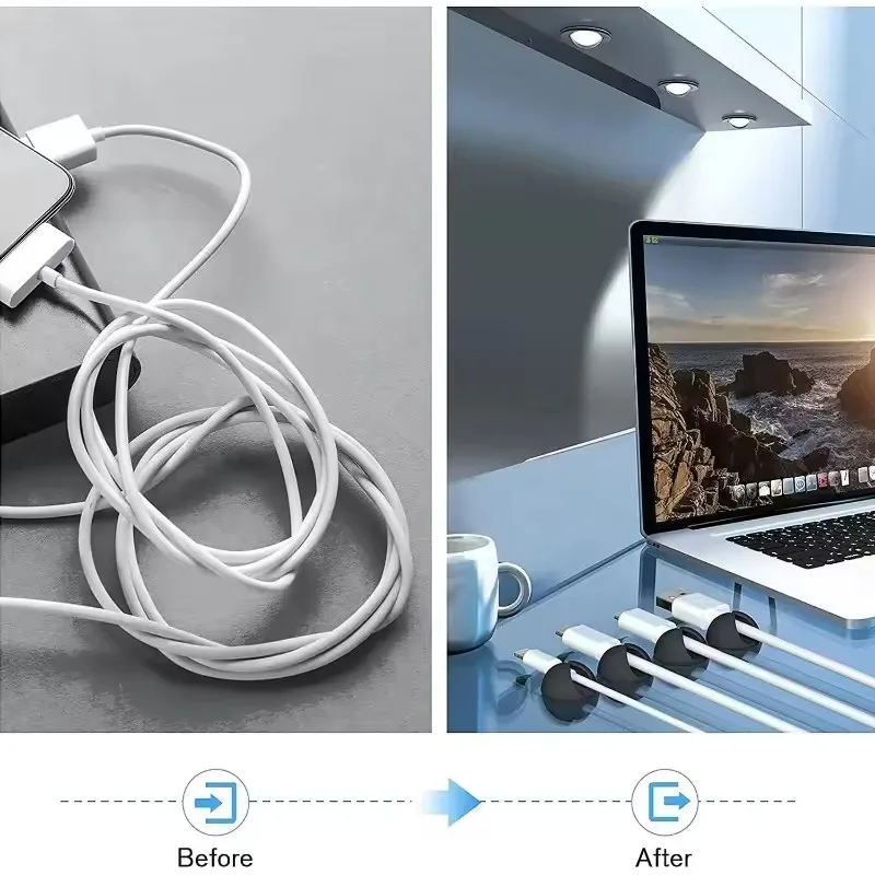 5/50個 ケーブルクリップワインダーオーガナイザー ラウン - Desk Cable Clip のレビューと価格