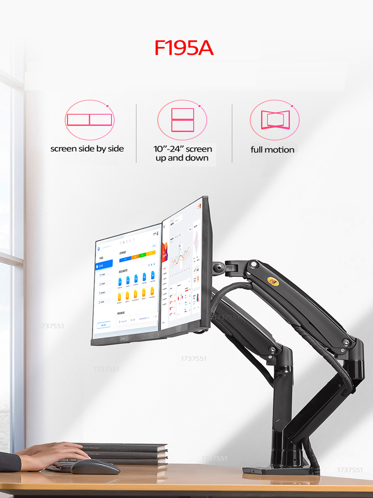 NB F195A アルミ製ガススプリングアーム 22～32イ - Monitor Arm Single のレビューと価格