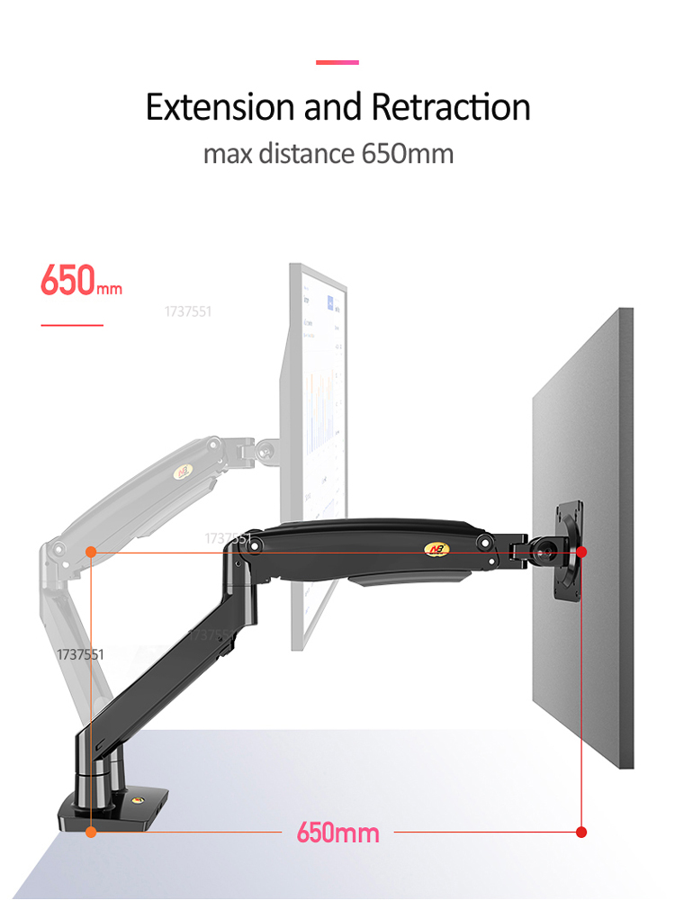 NB F195A アルミ製ガススプリングアーム 22～32イ - Monitor Arm Single のレビューと価格