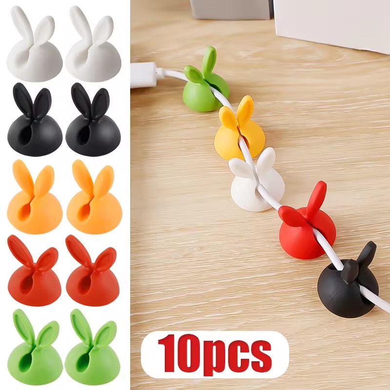 かわいいウサギの耳ケーブルマネージャー、デスクトップ、ダッシ - Desk Cable Clip のレビューと価格