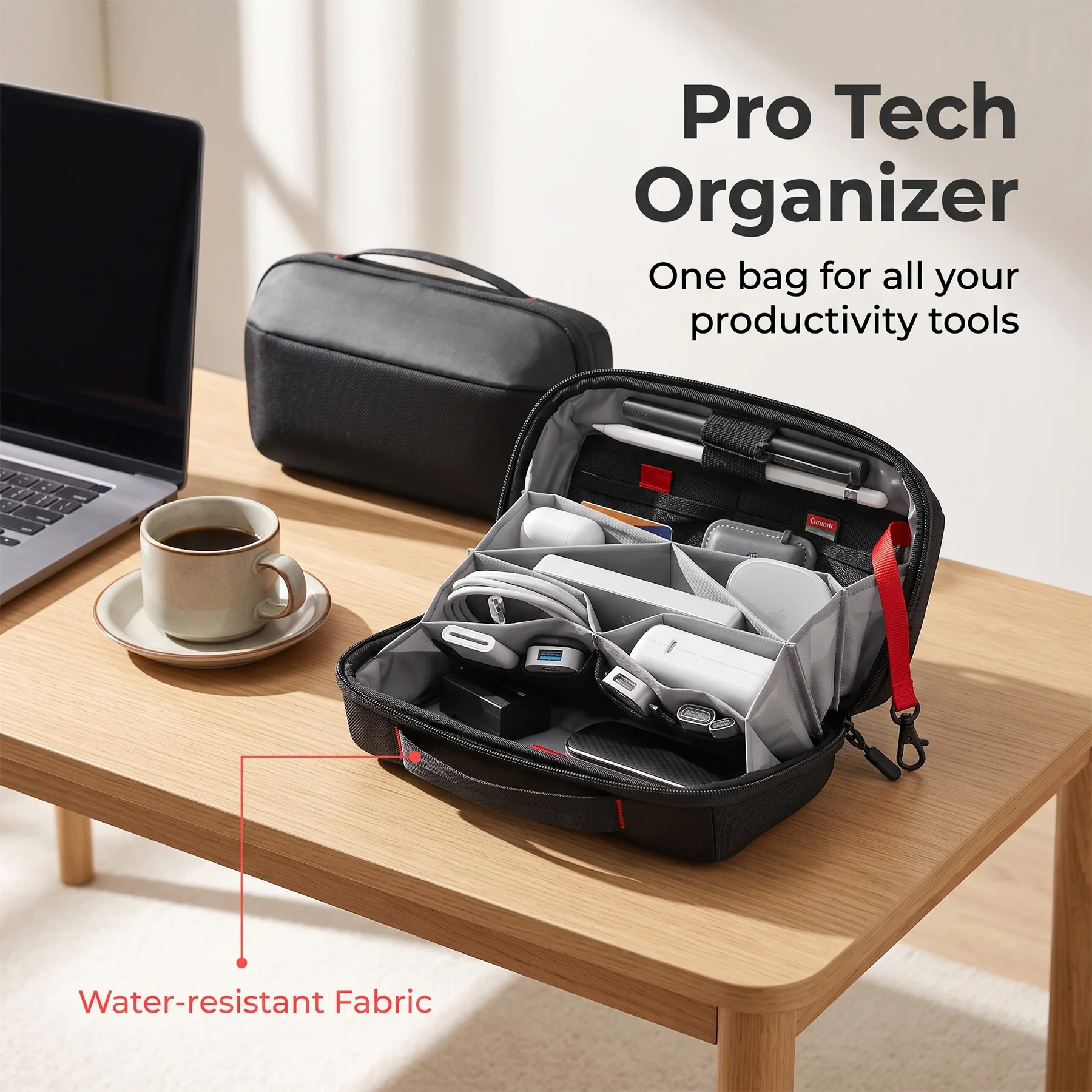 トラベルテックオーガナイザーポーチ、防水多機能電子機器アクセ - Tech Accessories Storage のレビューと価格