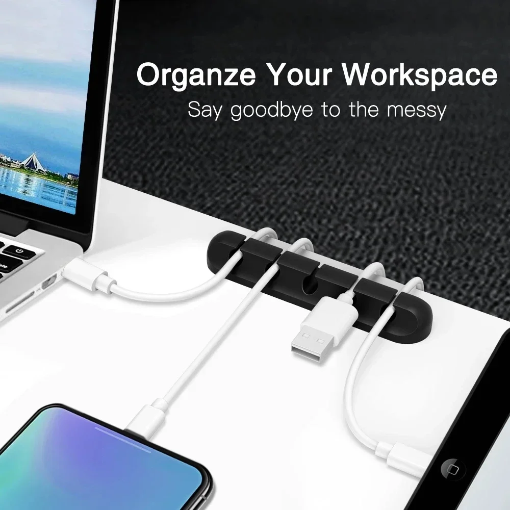 粘着式ケーブルホルダーコードクリップ管理オーガナイザーデスク - Desk Cable Clip のレビューと価格