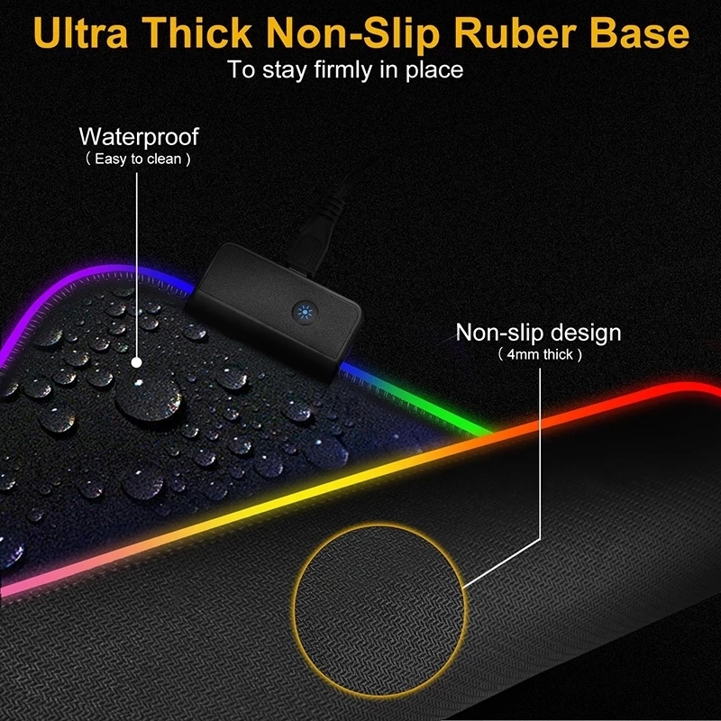LED ライトマウスパッド RGB キーボードカバーデスクマ - Mouse Charging Pad のレビューと価格