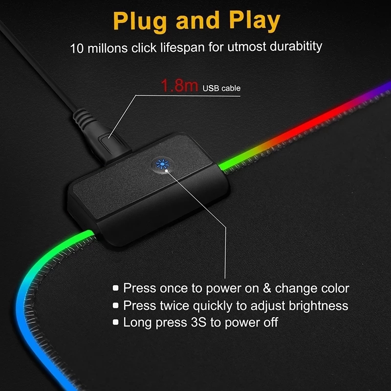 LED ライトマウスパッド RGB キーボードカバーデスクマ - Mouse Charging Pad のレビューと価格
