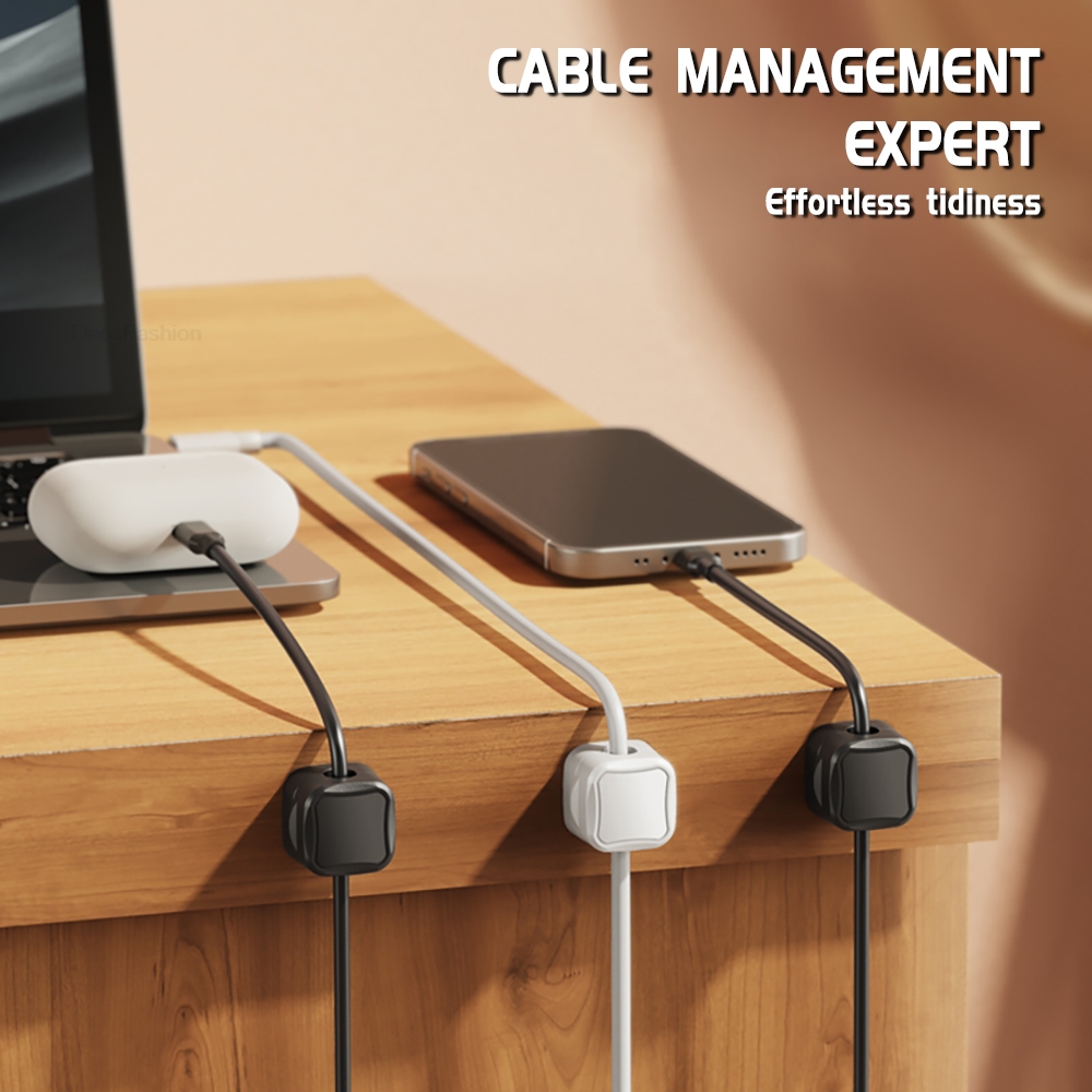 1/6/12 個磁気ケーブルクリップケーブルホルダー粘着ワイ - Desk Cable Clip のレビューと価格