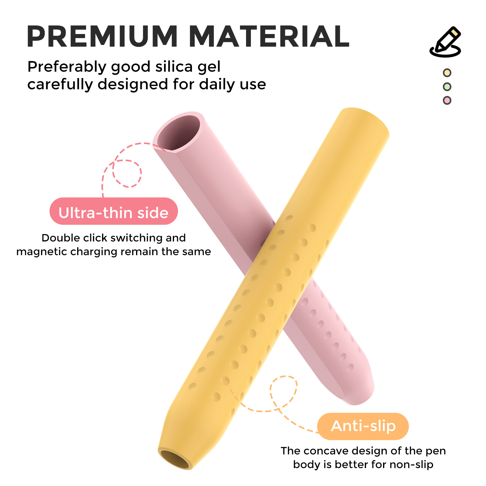 1PC スタイラスカバー Apple Pencil 1 2  - Pen Holder Magnetic のレビューと価格