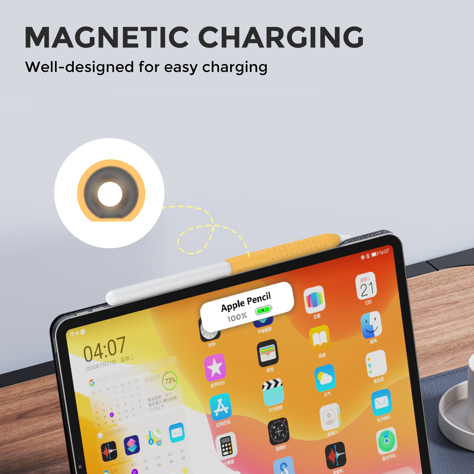 1PC スタイラスカバー Apple Pencil 1 2  - Pen Holder Magnetic のレビューと価格