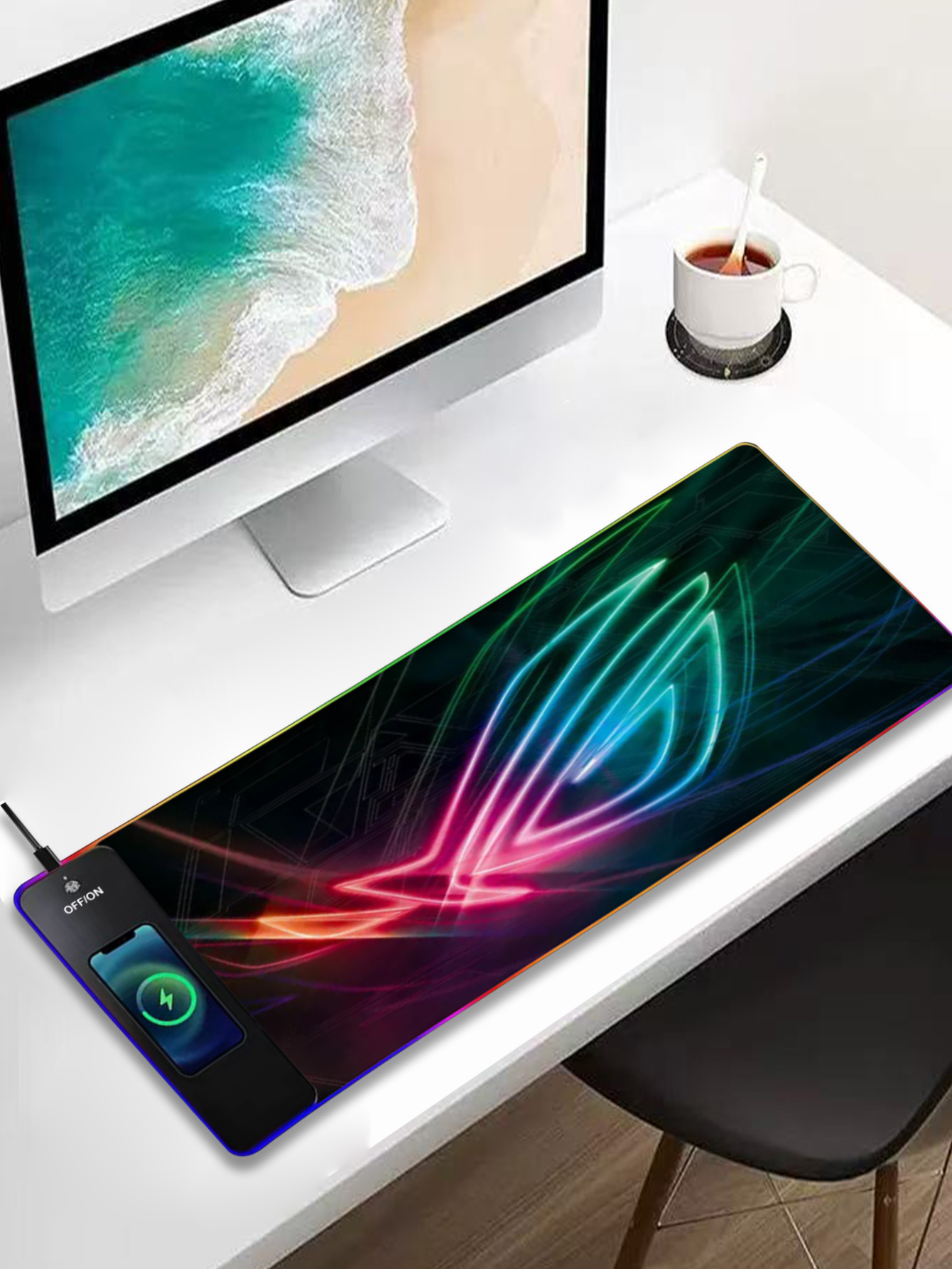 RGB照明付き多機能15Wワイヤレス充電マウスパッド、サイズ - Mouse Charging Pad のレビューと価格