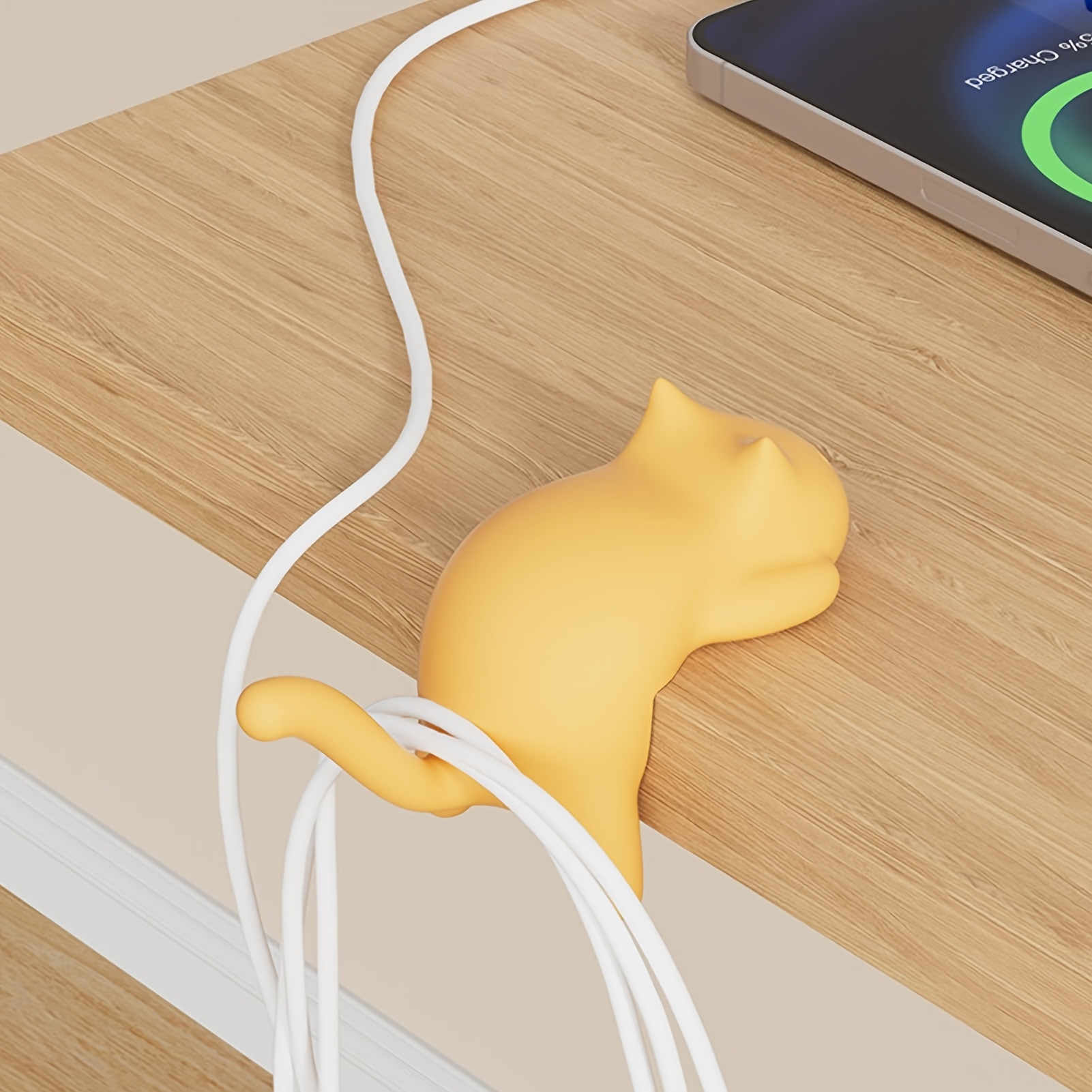 カラフルな猫型デスクフック1個 - 取り外し可能なクランプク - Desk Cable Clip のレビューと価格