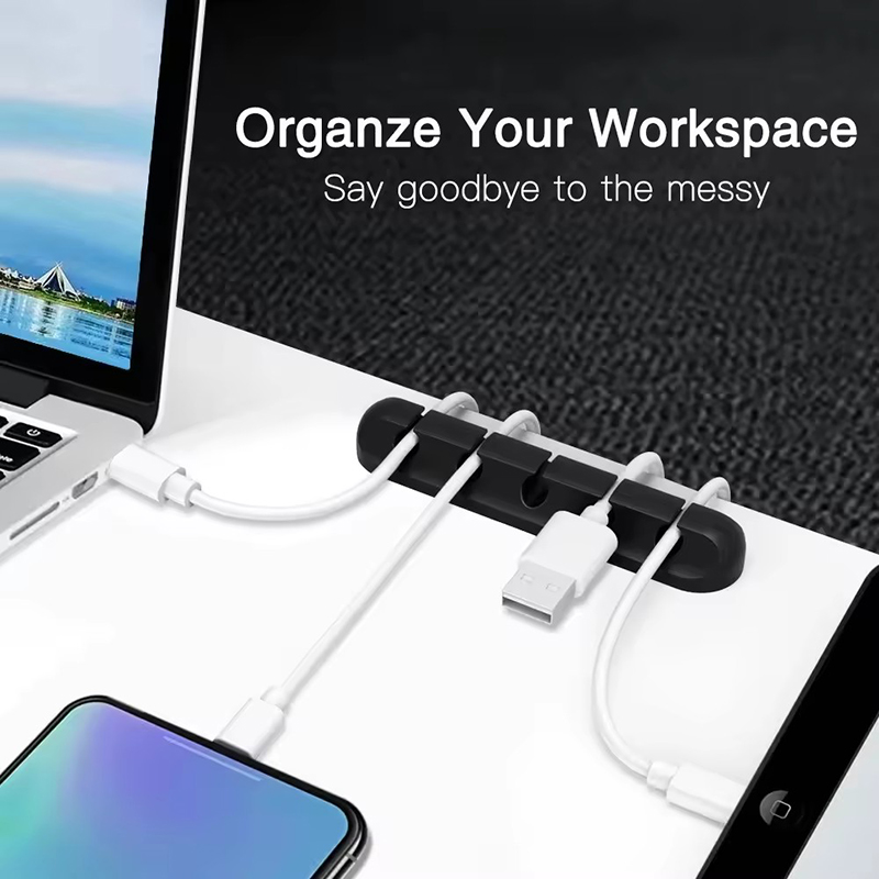 シリコーン USB ケーブル クリップ ワインダー オーガナ - Desk Cable Clip のレビューと価格