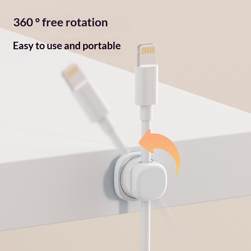 6 個マルチカラー回転可能なケーブルオーガナイザーマルチワイ - Desk Cable Clip のレビューと価格