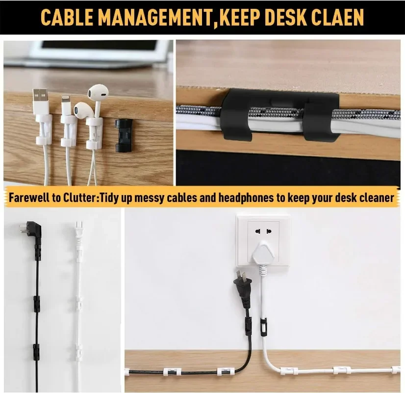 ワイヤーホルダー 壁掛けケーブルクリップ 粘着式コードオーガ - Desk Cable Clip のレビューと価格