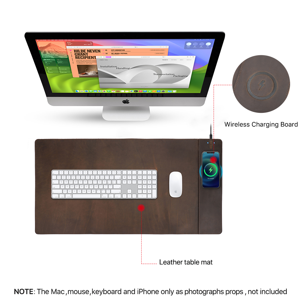 本革製マウスパッド、Xiaomi、Samsung Galax - Mouse Charging Pad のレビューと価格