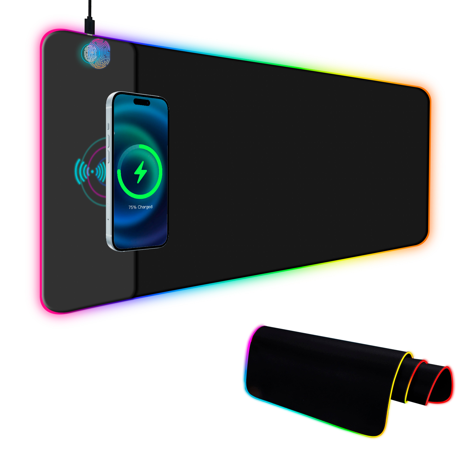 ワイヤレス充電RGBゲーミングマウスパッド、LEDマウスパッ - Mouse Charging Pad のレビューと価格