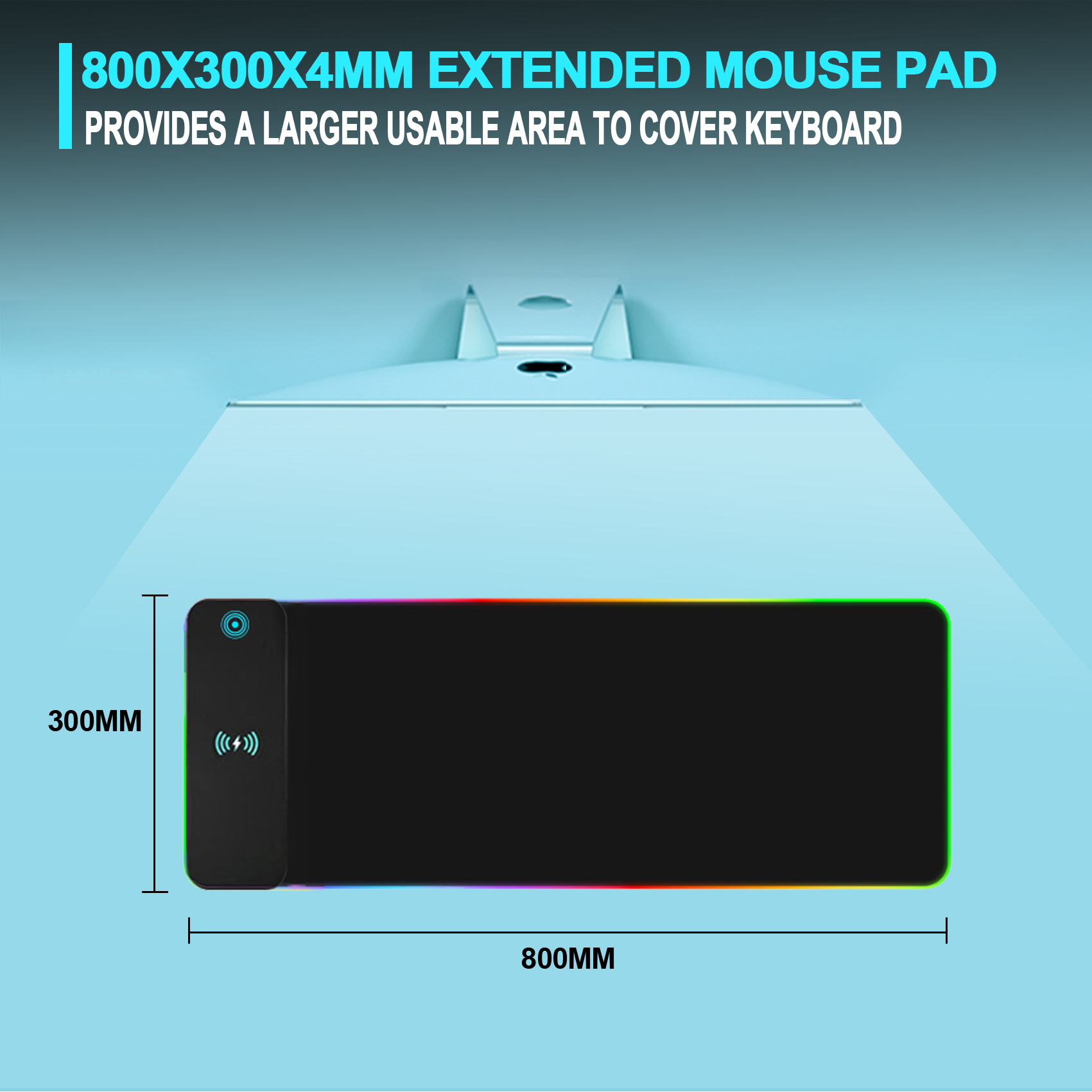 ワイヤレス充電RGBゲーミングマウスパッド、LEDマウスパッ - Mouse Charging Pad のレビューと価格